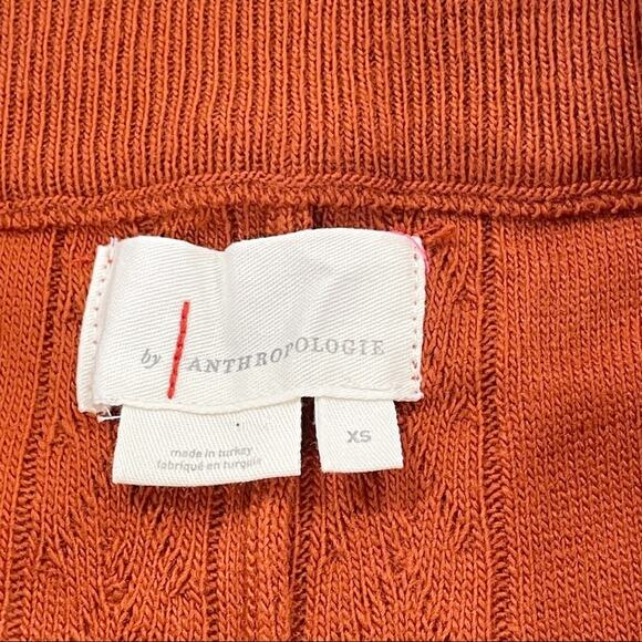 Anthropologie Cable Knit Wide Leg Pant Tank Top Set Burnt Orange XS - Picture 13 of 15
